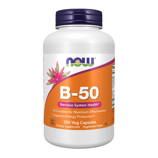 NOW Foods Vitamin B-50, Energieproduktion & Nervensystem, 250 vegane Kapseln