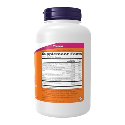 NOW Foods Vitamin B-50, Energieproduktion & Nervensystem, 250 vegane Kapseln