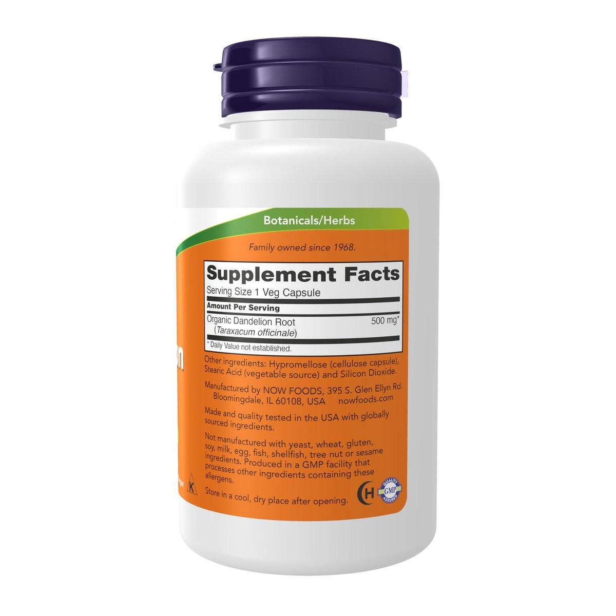 NOW Foods Dandelion Root 500 mg – 100 vegane Kapseln, Kräuterergänzung