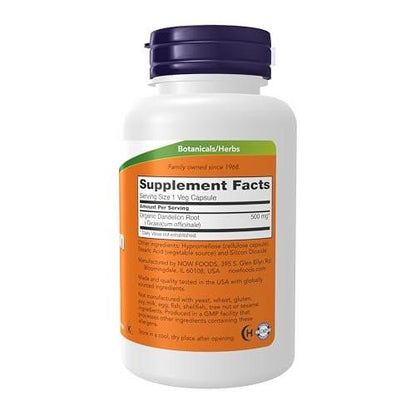 NOW Foods Dandelion Root 500 mg – 100 vegane Kapseln, Kräuterergänzung