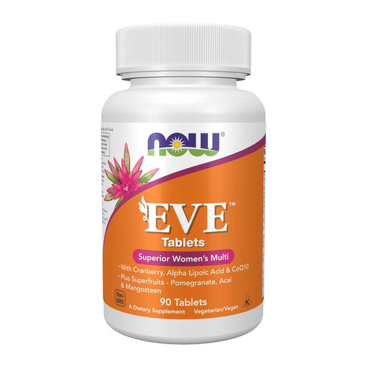 NOW Foods Eve™ Frauen Multivitamin mit Cranberry, Alpha-Liponsäure, CoQ10 und Superfrüchten – 90 Tabletten