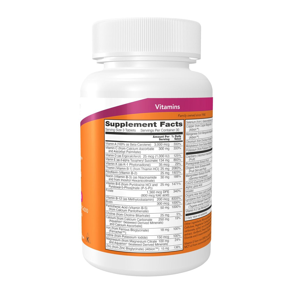 NOW Foods Eve™ Frauen Multivitamin mit Cranberry, Alpha-Liponsäure, CoQ10 und Superfrüchten – 90 Tabletten