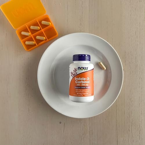 NOW Foods Indol-3-Carbinol 200 mg mit Flachsamen-Extrakt, 60 vegane Kapseln