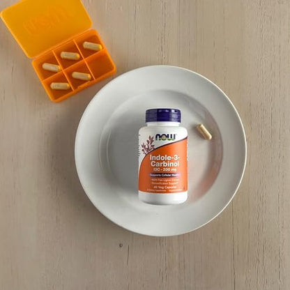 NOW Foods Indol-3-Carbinol 200 mg mit Flachsamen-Extrakt, 60 vegane Kapseln
