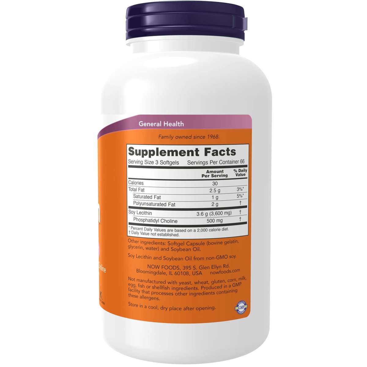 NOW Foods Lecithin 1200 mg – 200 Softgels mit natürlich vorkommendem Phosphatidylcholin