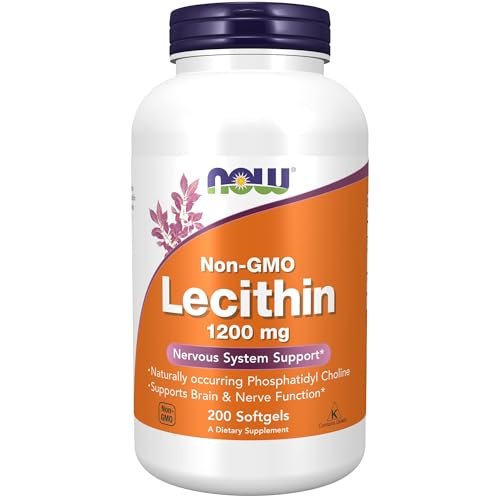 NOW Foods Lecithin 1200 mg – 200 Softgels mit natürlich vorkommendem Phosphatidylcholin