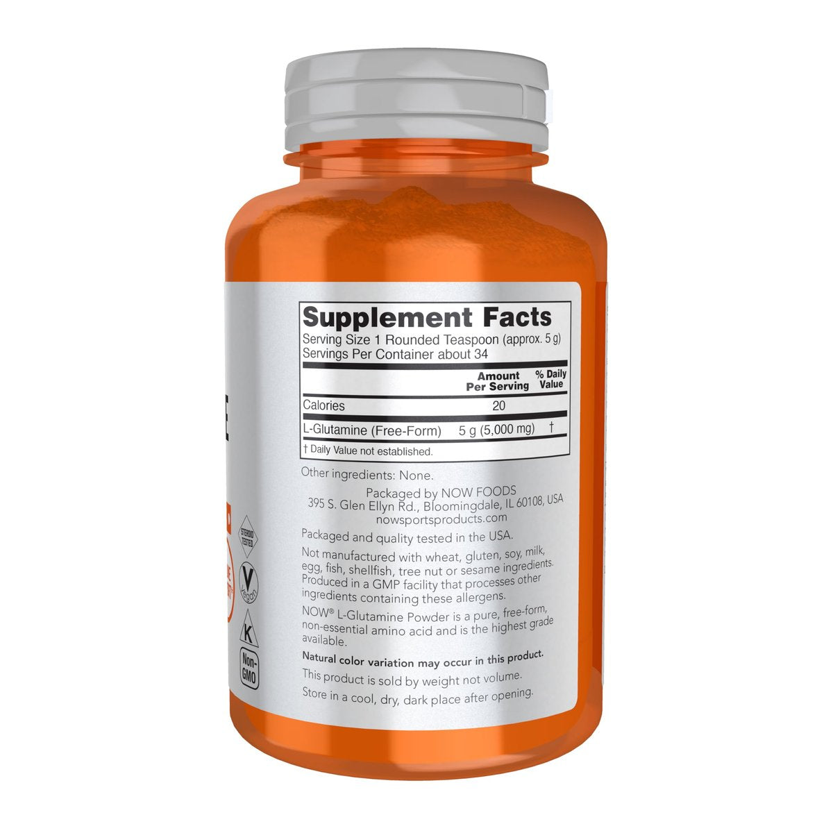 NOW Foods L-Glutamin reines Pulver – Stickstofftransporter & Aminosäure, 170 g