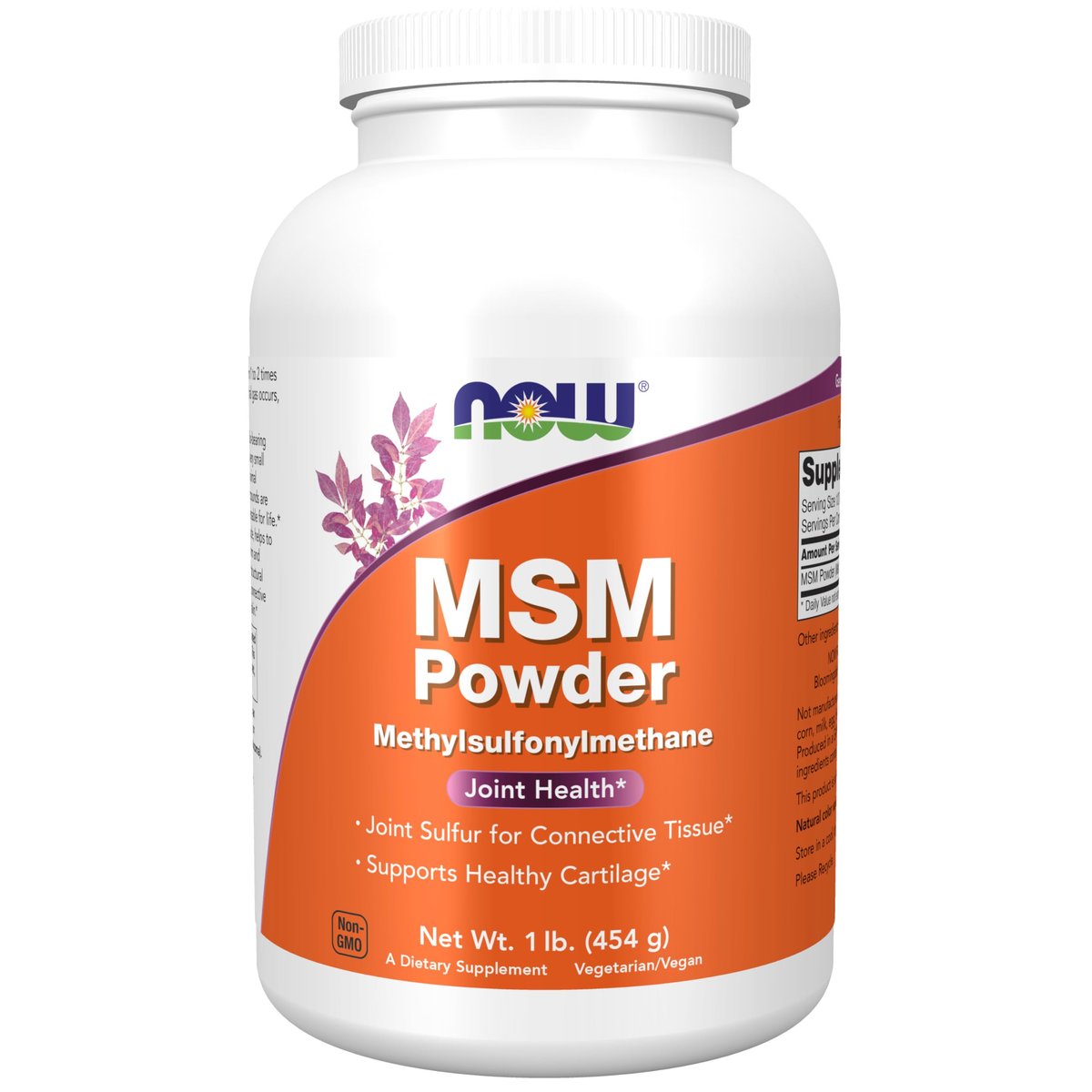 NOW Foods MSM (Methylsulfonylmethan) Pulver – 1 Pfund (454 g) – Unterstützt gesunde Knorpel und Gelenke*