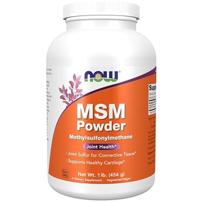 NOW Foods MSM (Methylsulfonylmethan) Pulver – 1 Pfund (454 g) – Unterstützt gesunde Knorpel und Gelenke*