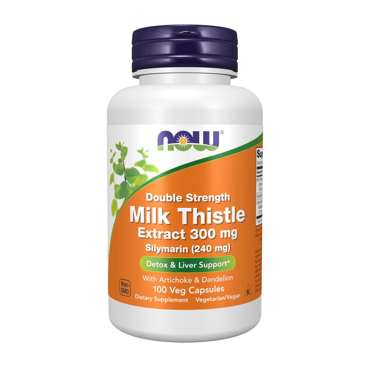NOW Foods Silymarin Mariendistel Extrakt 300 mg mit Artischocke und Löwenzahn, Doppelte Stärke, Unterstützt die Leberfunktion*, 100 vegane Kapseln
