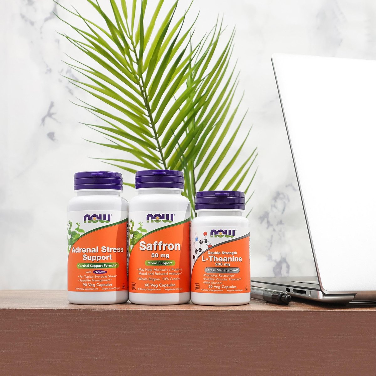 NOW Foods Nahrungsergänzungsmittel, Adrenal Stress Support, Cortisol-Unterstützungsformel* mit Relora®, für typischen Alltagsstress*, Appetitmanagement*, 90 vegane Kapseln