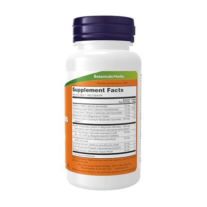 NOW Foods Nahrungsergänzungsmittel, Adrenal Stress Support, Cortisol-Unterstützungsformel* mit Relora®, für typischen Alltagsstress*, Appetitmanagement*, 90 vegane Kapseln