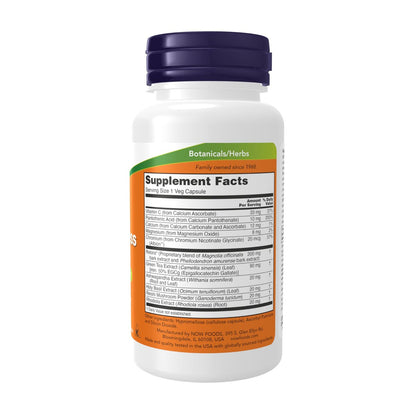 NOW Foods Nahrungsergänzungsmittel, Adrenal Stress Support, Cortisol-Unterstützungsformel* mit Relora®, für typischen Alltagsstress*, Appetitmanagement*, 90 vegane Kapseln