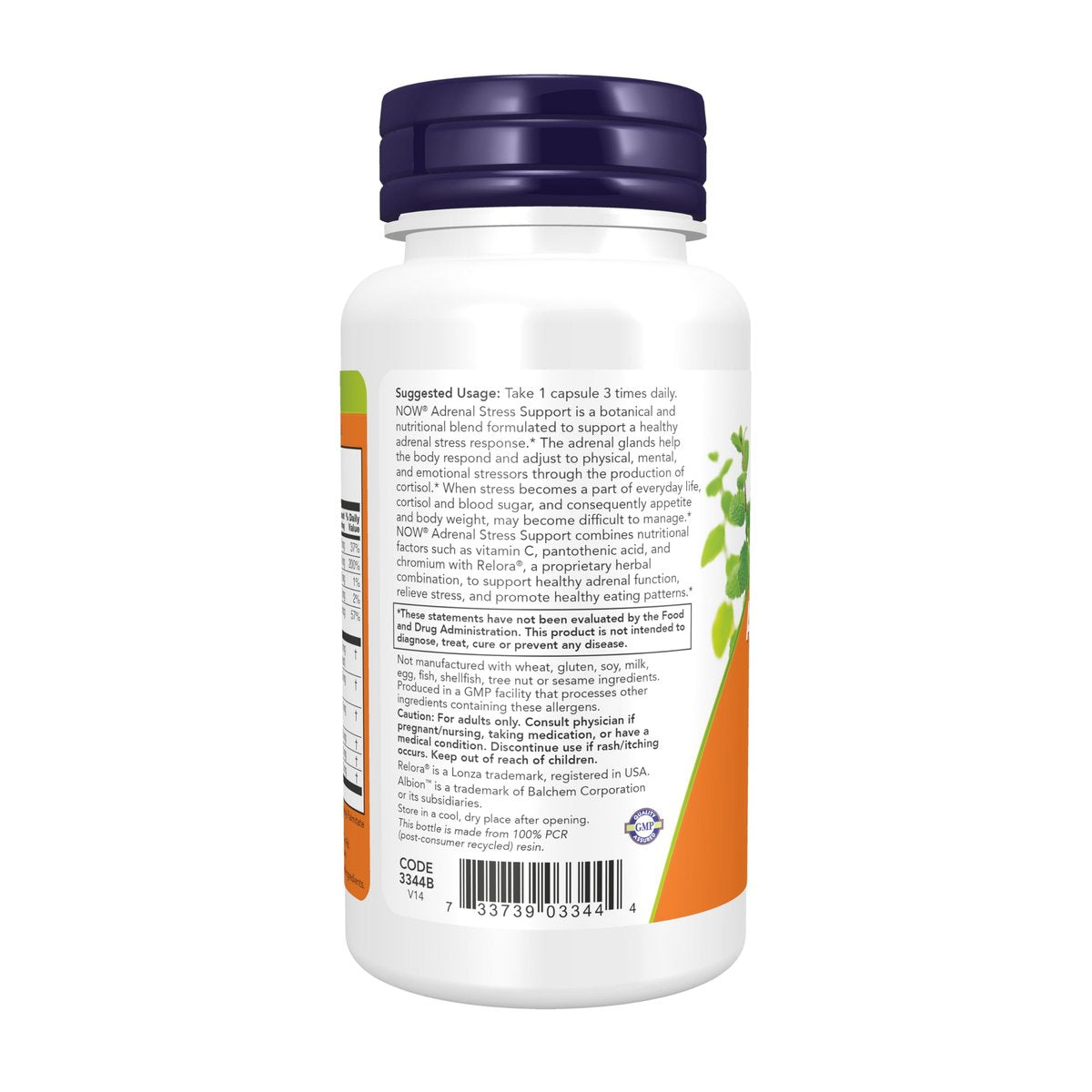 NOW Foods Nahrungsergänzungsmittel, Adrenal Stress Support, Cortisol-Unterstützungsformel* mit Relora®, für typischen Alltagsstress*, Appetitmanagement*, 90 vegane Kapseln