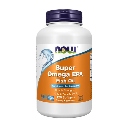 NOW Foods Super Omega EPA 360 / 240 DHA – 120 Weichkapseln, Molekulardestilliertes Omega-3 Nahrungsergänzungsmittel