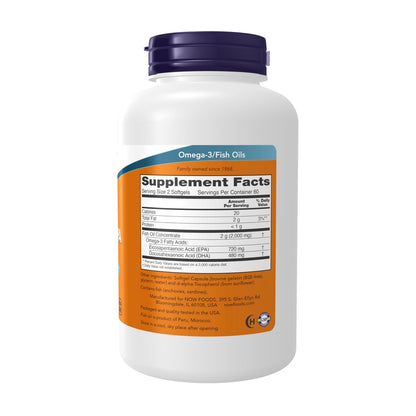 NOW Foods Super Omega EPA 360 / 240 DHA – 120 Weichkapseln, Molekulardestilliertes Omega-3 Nahrungsergänzungsmittel
