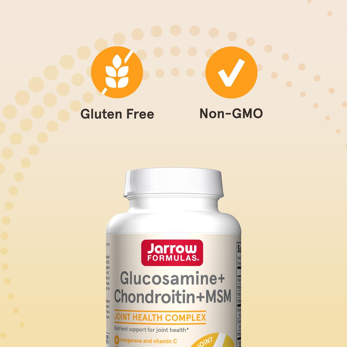 Jarrow Formulas Glucosamin, Chondroitin und MSM Kapseln – Gelenkunterstützung mit Vitamin C und Mangan, 120 Kapseln, 30-Tage-Vorrat