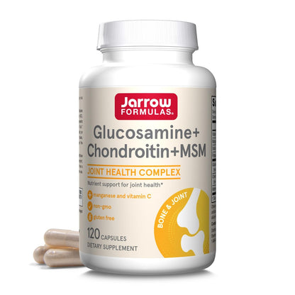 Jarrow Formulas Glucosamin, Chondroitin und MSM Kapseln – Gelenkunterstützung mit Vitamin C und Mangan, 120 Kapseln, 30-Tage-Vorrat