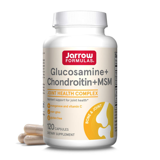 Jarrow Formulas Glucosamin, Chondroitin und MSM Kapseln – Gelenkunterstützung mit Vitamin C und Mangan, 120 Kapseln, 30-Tage-Vorrat