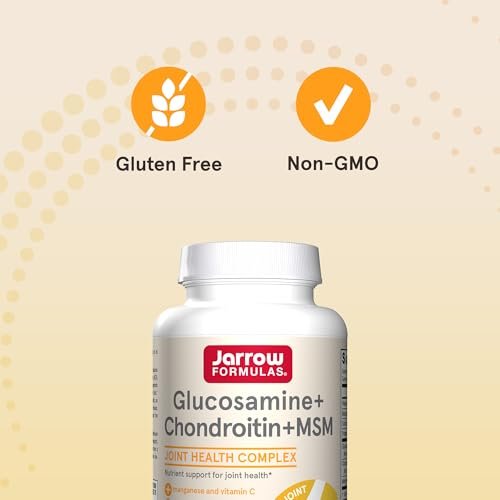 Jarrow Formulas Glucosamin, Chondroitin und MSM Kapseln – Gelenkunterstützung mit Vitamin C und Mangan, 120 Kapseln, 30-Tage-Vorrat