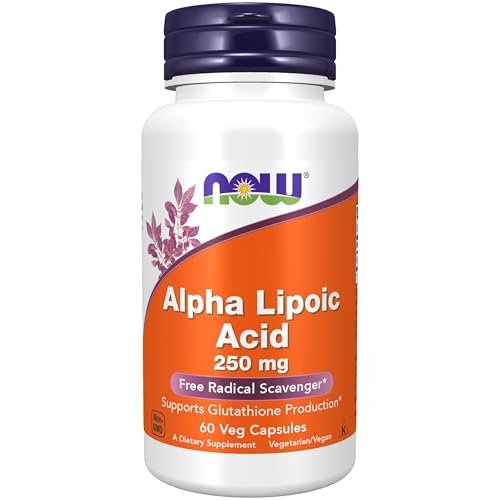 NOW Foods Alpha-Liponsäure 250 mg, 60 Kapseln – Antioxidans zur Unterstützung der Glutathionproduktion
