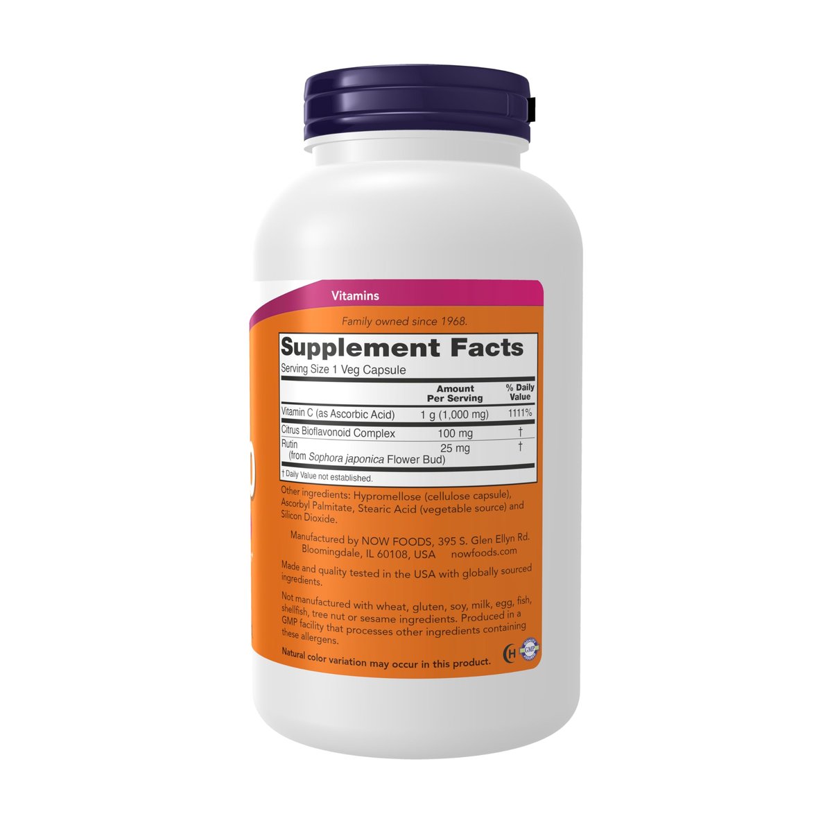 NOW Foods Vitamin C-1.000 mit 100 mg Bioflavonoiden, Antioxidantien-Schutz*, 250 vegane Kapseln