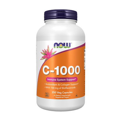 NOW Foods Vitamin C-1.000 mit 100 mg Bioflavonoiden, Antioxidantien-Schutz*, 250 vegane Kapseln