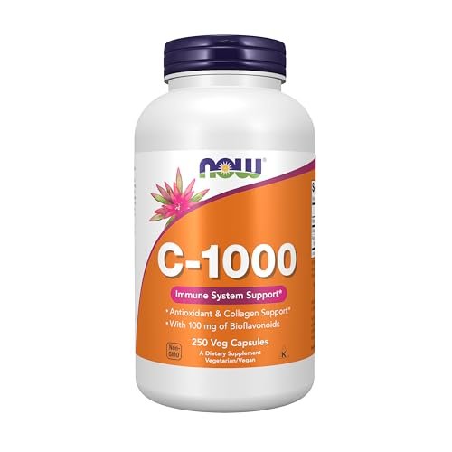 NOW Foods Vitamin C-1.000 mit 100 mg Bioflavonoiden, Antioxidantien-Schutz*, 250 vegane Kapseln