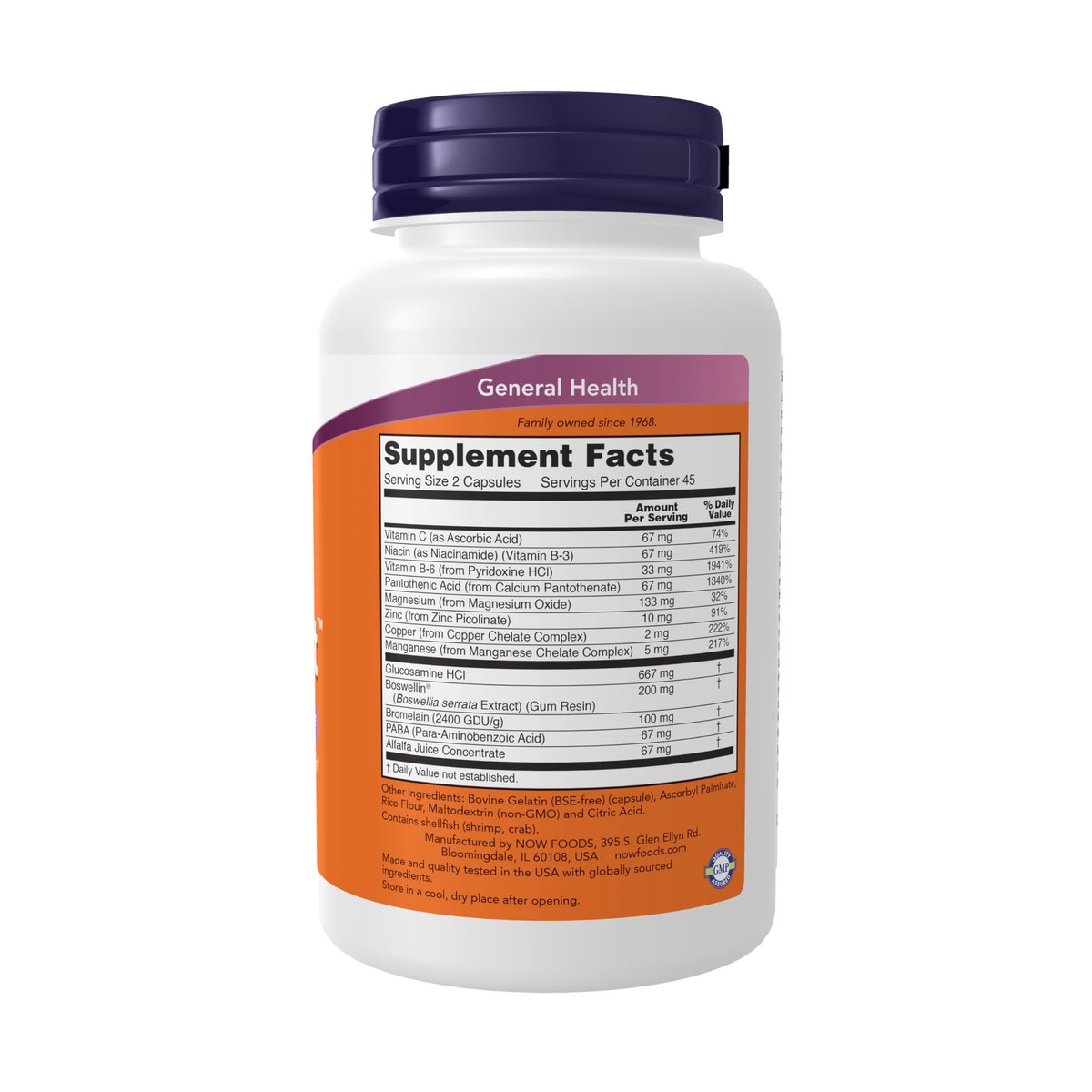 NOW Foods Gelenkunterstützung™ mit Glucosamin, Boswellin® und Seegurke, 90 Kapseln
