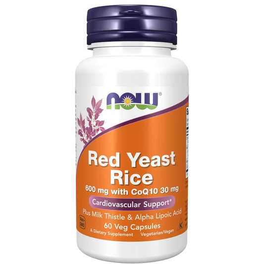 NOW Foods Rote-Hefe-Reis mit CoQ10, Mariendistel & Alpha-Liponsäure – 60 vegane Kapseln