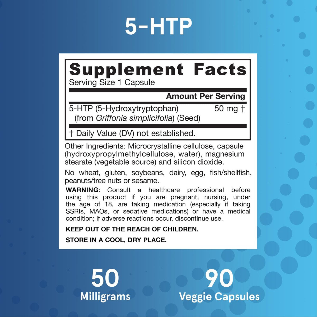Jarrow Formulas 5-HTP 50mg – Gehirn- und Gedächtnisunterstützung, 90 Kapseln