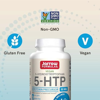 Jarrow Formulas 5-HTP 50mg – Gehirn- und Gedächtnisunterstützung, 90 Kapseln