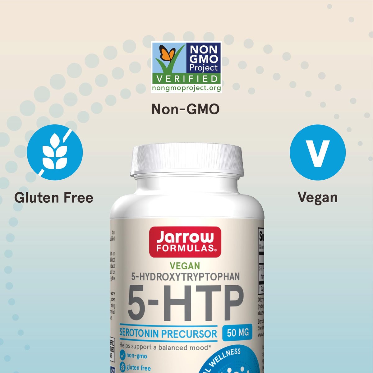 Jarrow Formulas 5-HTP 50mg – Gehirn- und Gedächtnisunterstützung, 90 Kapseln