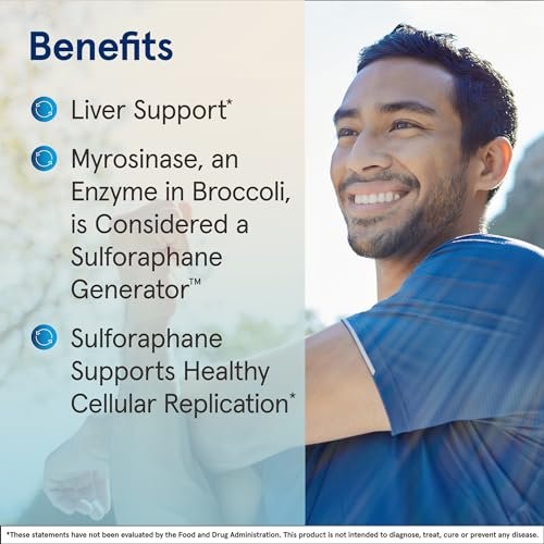 Jarrow Formulas BroccoMax Sulforaphan-Generator 35 mg, Sulforaphan-Glucosinolat & Myrosinase, Brokkolisamen-Ergänzung für Lebergesundheit, 60 Kapseln mit verzögerter Freisetzung, 30-Tage-Versorgung