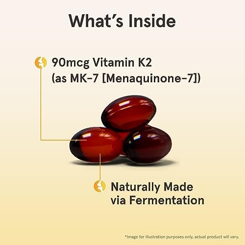 Jarrow Formulas MK-7 90 mcg – Bioaktives Vitamin K2 für Knochen- und Herz-Kreislauf-Gesundheit – 60 Weichkapseln, glutenfrei