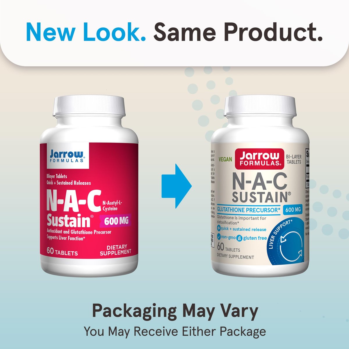 Jarrow Formulas N-A-C Sustain 600 mg – Nahrungsergänzungsmittel mit NAC zur Unterstützung der Lebergesundheit, 60 Tabletten