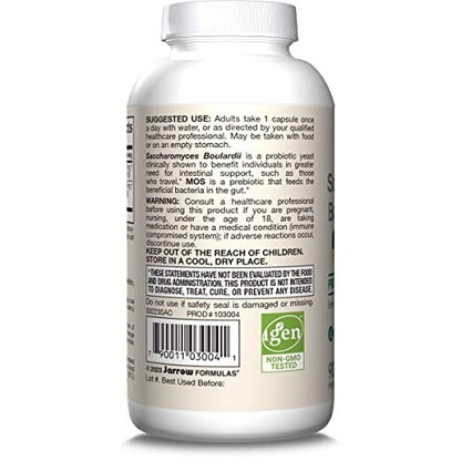 Jarrow Formulas Saccharomyces Boulardii + MOS Probiotika für Verdauungsgesundheit und Darmunterstützung - 5 Milliarden KBE pro Portion - 90 Kapseln mit verzögerter Freisetzung - Probiotikum + Präbiotikum - 90 Portionen