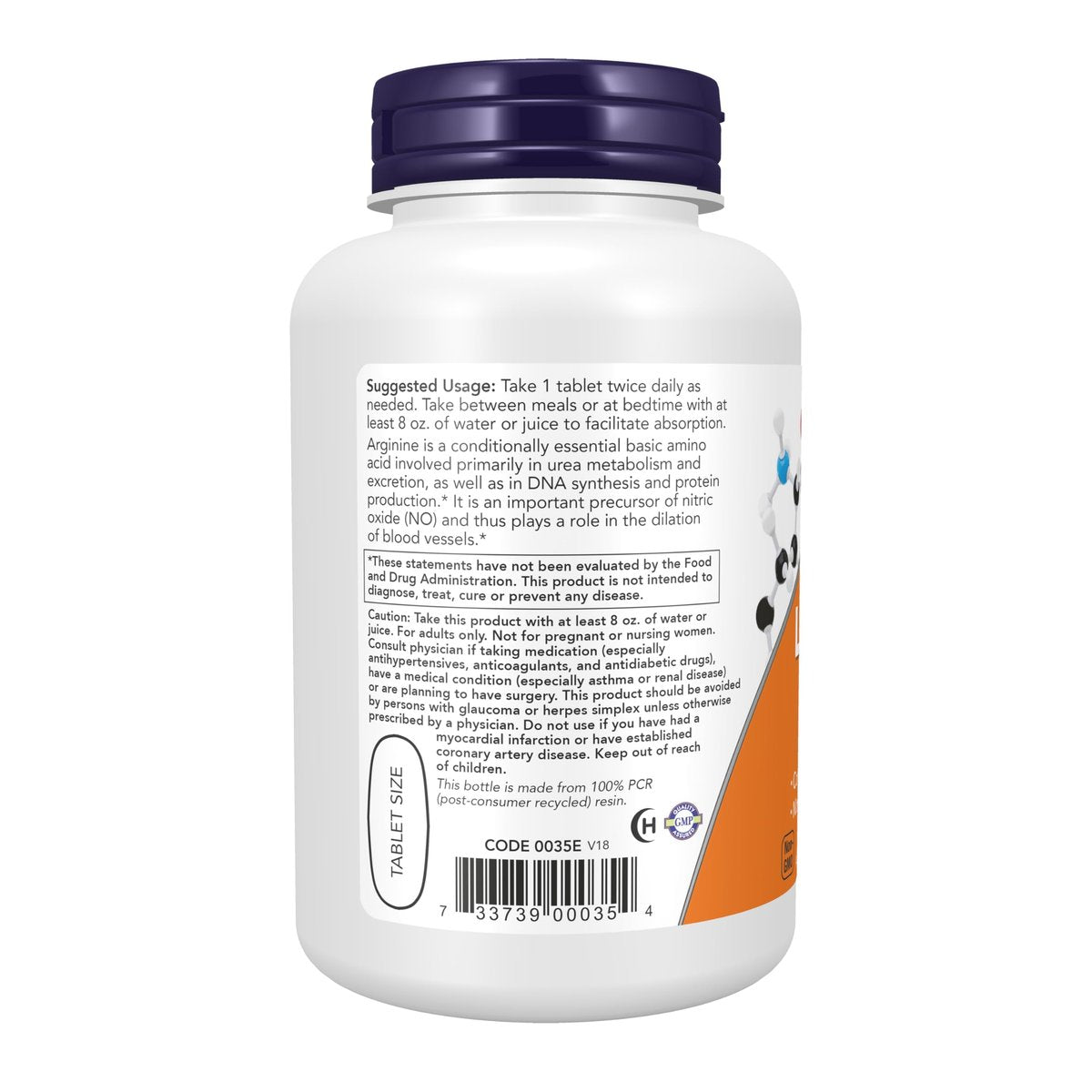 NOW Foods L-Arginin 1.000 mg - 120 Tabletten, Aminosäure zur Unterstützung der Stickstoffmonoxid-Produktion