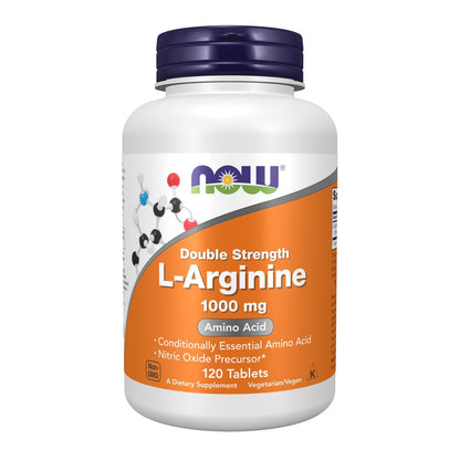 NOW Foods L-Arginin 1.000 mg - 120 Tabletten, Aminosäure zur Unterstützung der Stickstoffmonoxid-Produktion