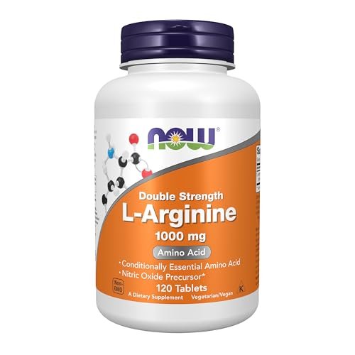 NOW Foods L-Arginin 1.000 mg - 120 Tabletten, Aminosäure zur Unterstützung der Stickstoffmonoxid-Produktion
