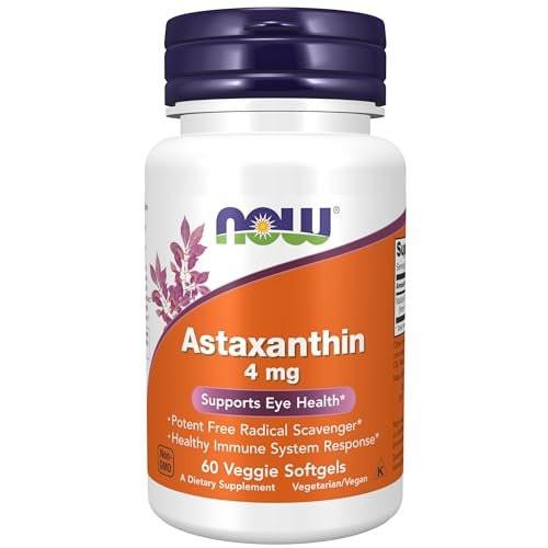 NOW Foods Astaxanthin 4 mg – mit Zanthin® – 60 vegane Softgels – Für die Augengesundheit*