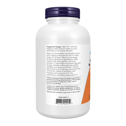 NOW Foods Glycin-Pulver, reines Pulver für erholsamen Schlaf und Neurotransmitter-Unterstützung, 1 Pfund (454 g)