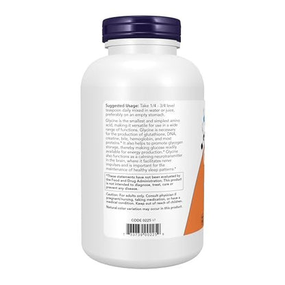 NOW Foods Glycin-Pulver, reines Pulver für erholsamen Schlaf und Neurotransmitter-Unterstützung, 1 Pfund (454 g)