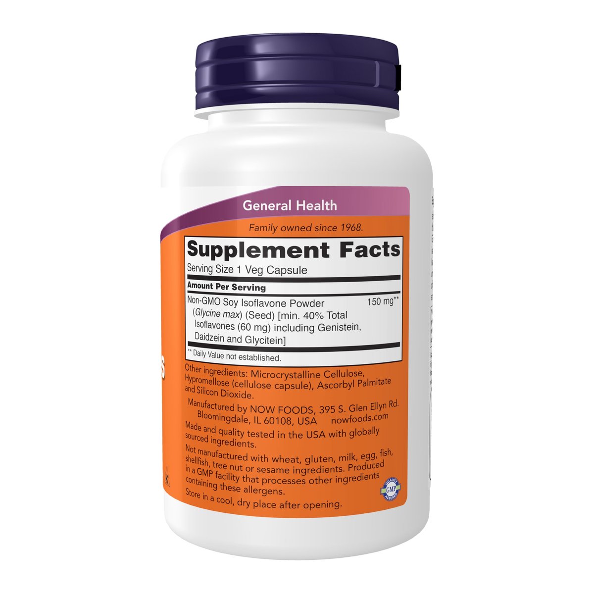 NOW Foods Soja-Isoflavone, 60 mg (pflanzliche Verbindungen, besonders konzentriert in Sojabohnen, wie Genistein, Daidzein und Glycitein), 120 vegane Kapseln