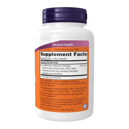 NOW Foods Soja-Isoflavone, 60 mg (pflanzliche Verbindungen, besonders konzentriert in Sojabohnen, wie Genistein, Daidzein und Glycitein), 120 vegane Kapseln