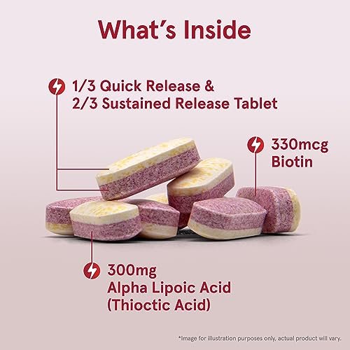 Jarrow Formulas® Alpha Lipoic Sustain mit Biotin – 300 mg Alpha-Liponsäure, universelles Antioxidans, Nahrungsergänzungsmittel, 60 vegane Tabletten, bis zu 60 Tage Versorgung
