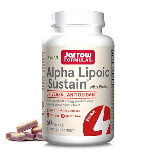 Jarrow Formulas® Alpha Lipoic Sustain mit Biotin – 300 mg Alpha-Liponsäure, universelles Antioxidans, Nahrungsergänzungsmittel, 60 vegane Tabletten, bis zu 60 Tage Versorgung