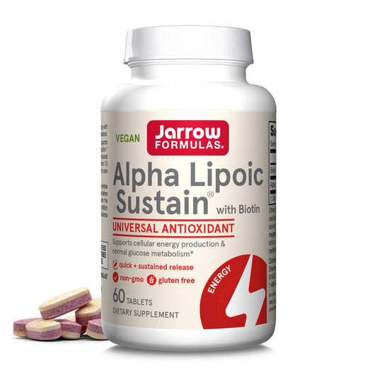 Jarrow Formulas® Alpha Lipoic Sustain mit Biotin – 300 mg Alpha-Liponsäure, universelles Antioxidans, Nahrungsergänzungsmittel, 60 vegane Tabletten, bis zu 60 Tage Versorgung