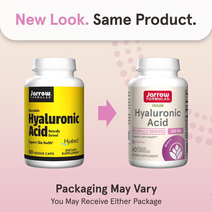 Jarrow Formulas Hyaluronsäure 120 mg – Nahrungsergänzungsmittel für Hautgesundheit, 60 vegane Kapseln, 30-Tage-Versorgung