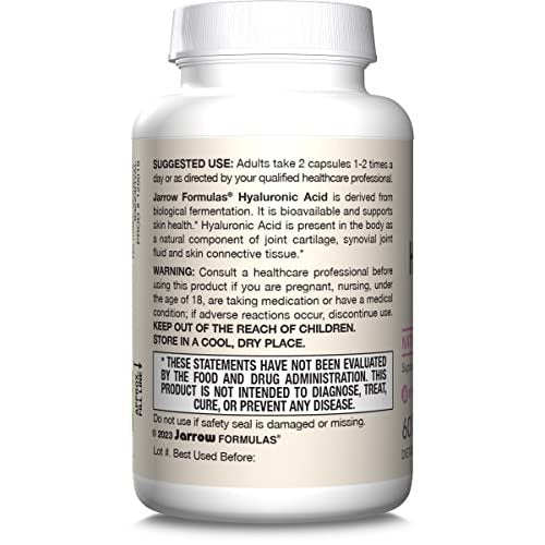 Jarrow Formulas Hyaluronsäure 120 mg – Nahrungsergänzungsmittel für Hautgesundheit, 60 vegane Kapseln, 30-Tage-Versorgung